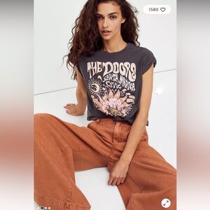 Free People Dark Gray Graphic Tee